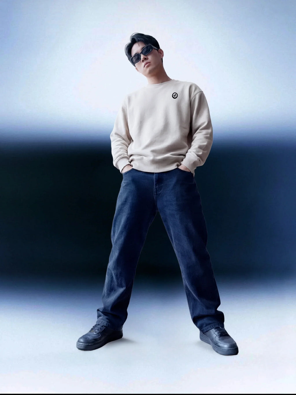 Sweat-Shirt CREWNECK “Basique” –  Unisex –  Coton Organic Bio  – Sérigraphié à la Main – AIONQUEST