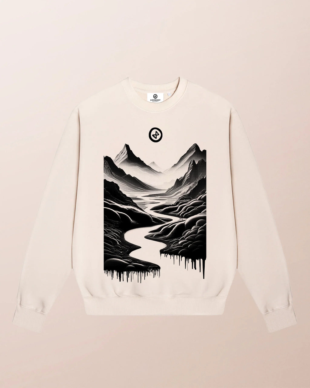 Sweat-shirt Crewneck “L’Aube” – Coton Bio Unisexe – Sérigraphié à la Main – Aionquest